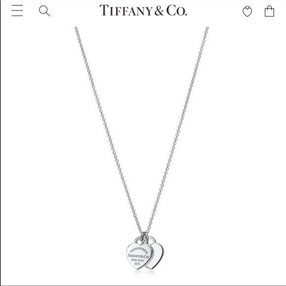Tiffany & Co. Jewelry - Tiffany double heart tag pendant necklace